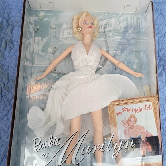 Barbie Marilyn Doll in Elegant White Dress Collectors